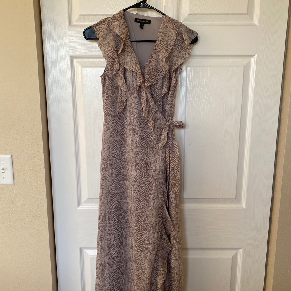 Banana Republic Long Animal Print Dress (0 Petite)